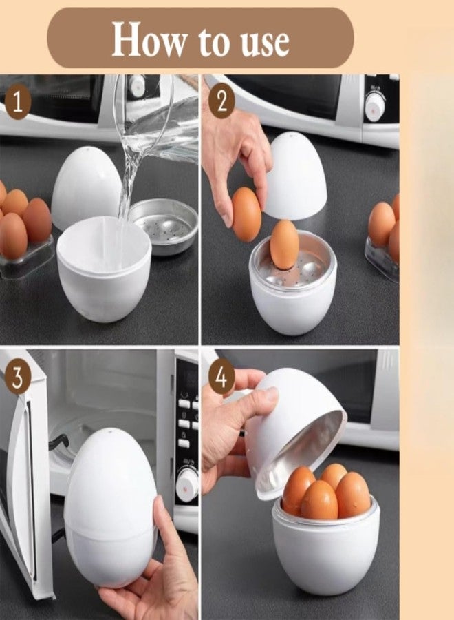 BOENLU Microwave Egg Cooker for 4 Eggs,Hard Boiled Egg Cooker Compact Microwave Safe Egg Boiler for Hard Soft or Poached Eggs Space Saving Design - Image 2